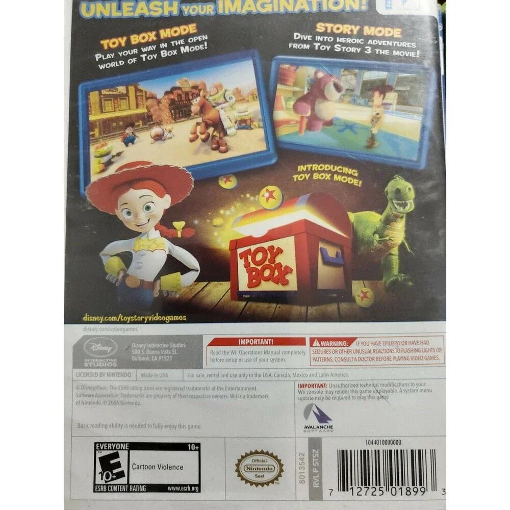 WII GAME DISNEY TOY STORY 3 CASE AND MANUAL
